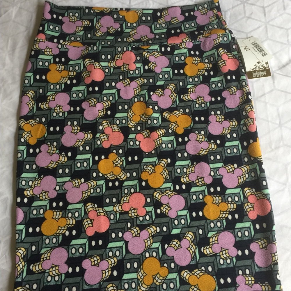 Disney Mickey Mouse Cassie LulaRoe Skirt Pencil. Size L
